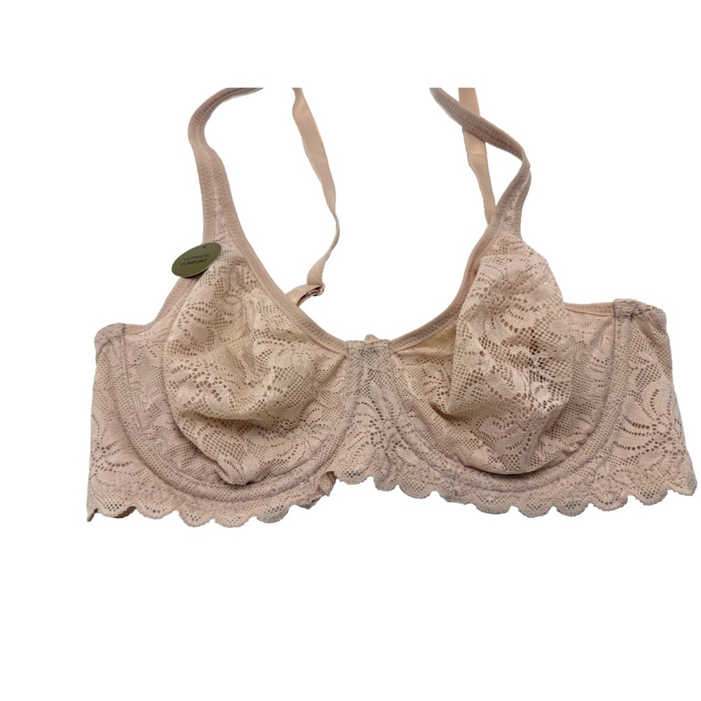 Wacoa Soft Sense Lace Underwire Bra 32D Rose Dust - Picture 3 of 8